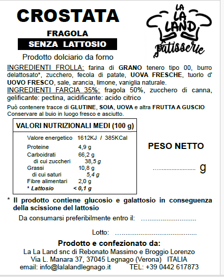 Crostata Fragola - Senza Lattosio - immagine 2