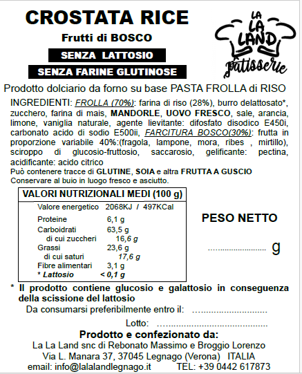 Crostata Rice - Frutti di Bosco (Senza farine glutinose) - immagine 2