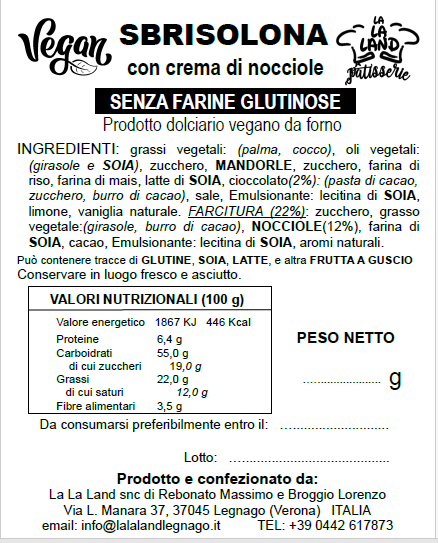 Sbrisolona con Crema di Nocciole - Vegana (Senza farine glutinose) - immagine 6